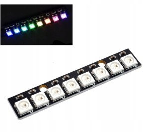 Programowalny moduł 8 LED RGB SMD 5050 WS2812B 