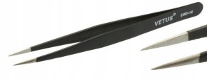 PĘSETA metalowa ESD-12 antystatyczna do SMD