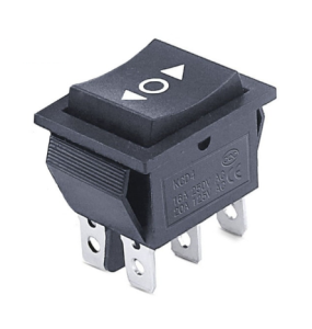 Przełącznik chwilowy kołyskowy trzy-pozycyjny KCD4  czarny 16A/250V  ON-OFF-ON