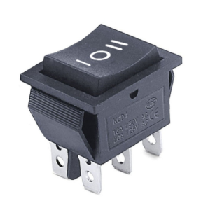 Przełącznik kołyskowy trzy-pozycyjny KCD4  czarny 16A/250V  ON-OFF-ON 