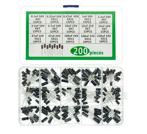 Zestaw kondensatorów elektrolitycznych 0.1-220uF THT 200szt.